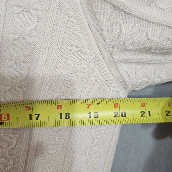 Salvatore Ferragamo Cashmere Cotton XO Cable Knit Stitch Cardigan Mens M Ivory - Picture 7 of 14